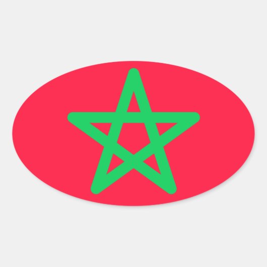 Flagge Marokkos Oval Aufkleber (Vorderseite)