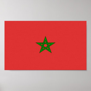 Flagge Marokkos Poster