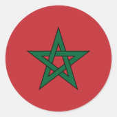 Flagge Marokkos Runder Aufkleber (Vorderseite)