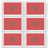 Flagge Marokkos Sammelpackung mit 6 Stück Aufkleber (Vorderseite)