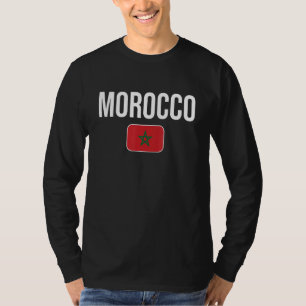 Flagge Marokkos Vintage marokkanischer Stolz T-Shirt
