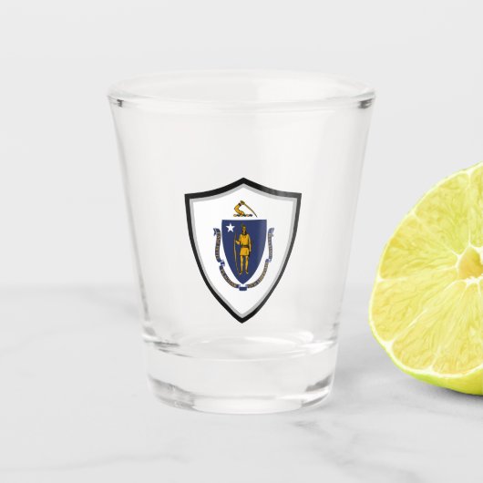 Flagge Massachusetts Schnapsglas (Vorderseite)