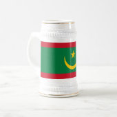 Flagge Mauretaniens Bierglas (Vorderseite Links)
