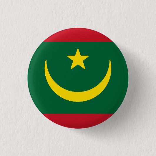 Flagge Mauretaniens Button (Vorderseite)