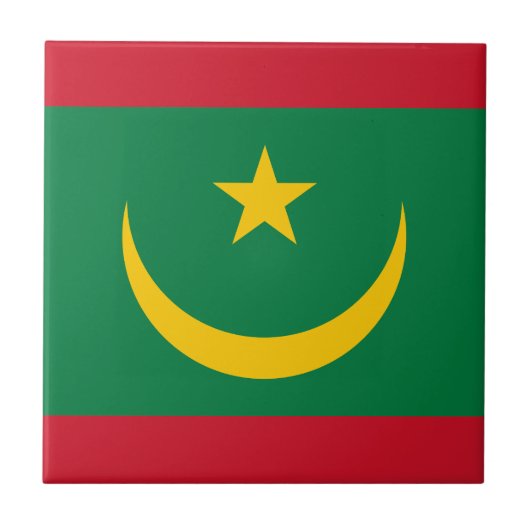 Flagge Mauretaniens Fliese (Vorderseite)