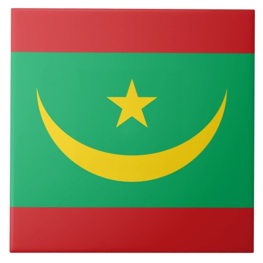 Flagge Mauretaniens Fliese (Vorderseite)