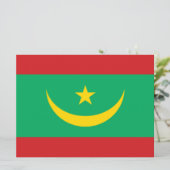 Flagge Mauretaniens Karte (Stehend Vorderseite)