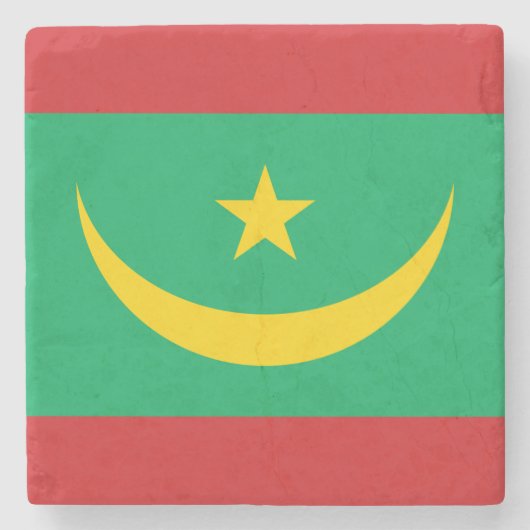 Flagge Mauretaniens Steinuntersetzer (Vorderseite)