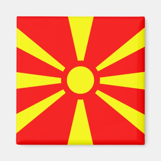 Flagge Mazedoniens Magnet (Vorne)
