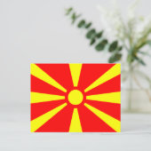Flagge Mazedoniens Postkarte (Stehend Vorderseite)