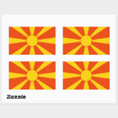Flagge Mazedoniens Rechteckiger Aufkleber (Blatt)