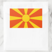 Flagge Mazedoniens Rechteckiger Aufkleber (Tasche)