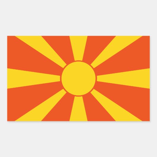 Flagge Mazedoniens Rechteckiger Aufkleber (Vorderseite)