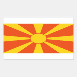 Flagge Mazedoniens Rechteckiger Aufkleber