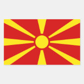 Flagge Mazedoniens Rechteckiger Aufkleber (Vorderseite)