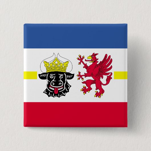 Flagge Mecklenburg-Vorpommern Pinback Butt Button (Vorderseite)