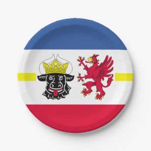 Flagge Mecklenburg-Western Pommern Papier Teller