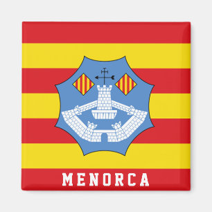 Flagge Menorcas, Spanien Magnet
