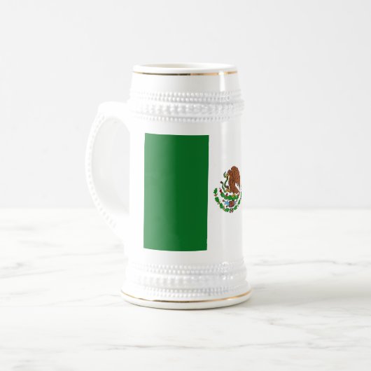 Flagge Mexikos Bierglas (Vorderseite Links)