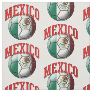 Flagge Mexikos mexikanisches Fußballball-Muster Stoff