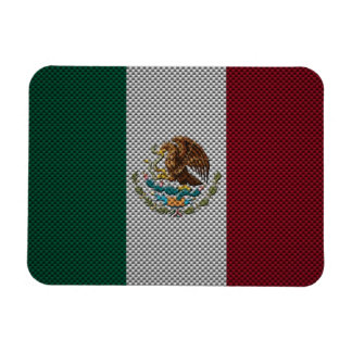 Flagge Mexikos mit Kohlenstofffasereffekt Magnet