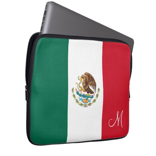 Flagge Mexikos Mit Monogramm Laptopschutzhülle (Vorne Rechts)