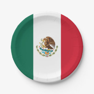 Flagge Mexikos Pappteller