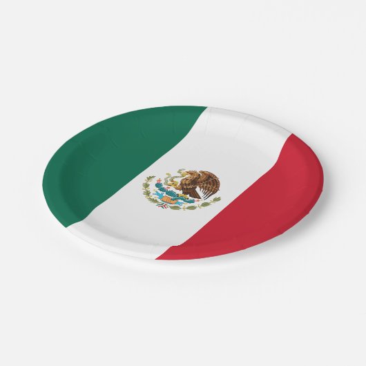 Flagge Mexikos Pappteller (Schrägansicht)