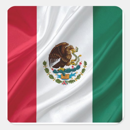 Flagge Mexikos Quadratischer Aufkleber (Vorderseite)
