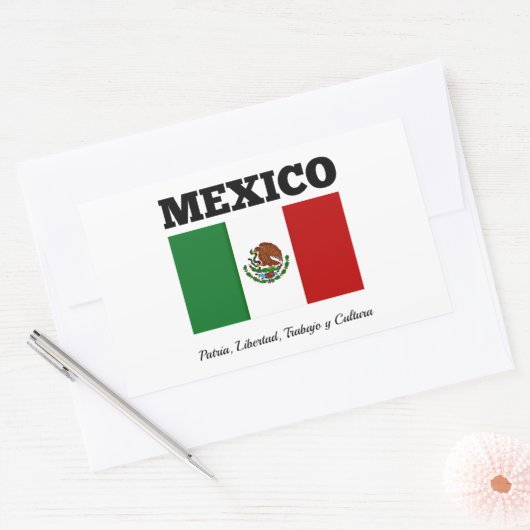 Flagge Mexikos Rechteckiger Aufkleber (Umschlag)