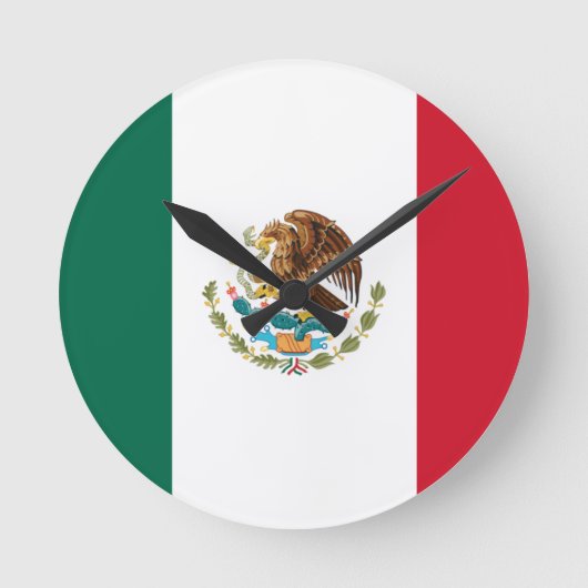Flagge Mexikos Runde Wanduhr (Vorderseite)