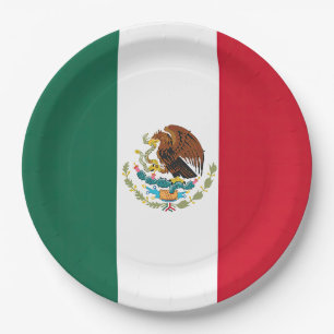 Flagge Mexikos Tricolore Pappteller