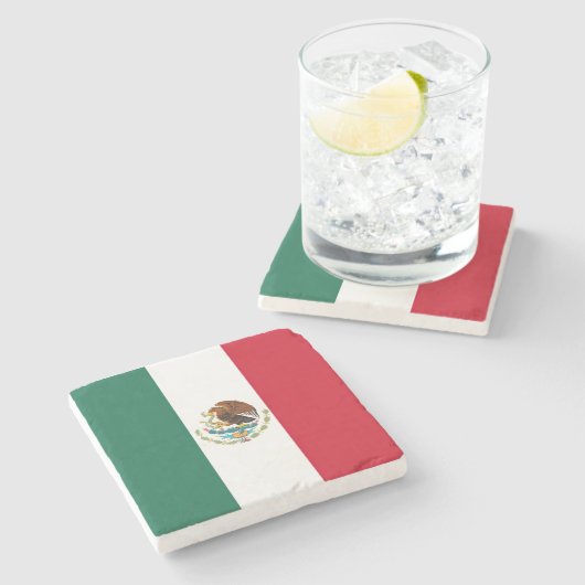 Flagge Mexikos Tricolore Steinuntersetzer (Seitenansicht)