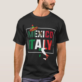 Flagge Mexikos und Italiens T-Shirt