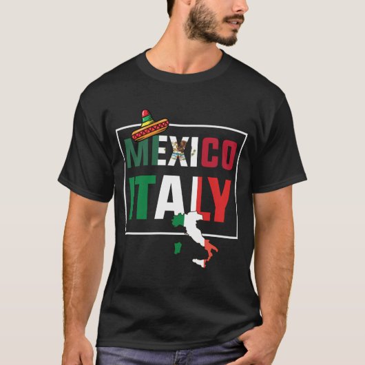 Flagge Mexikos und Italiens T-Shirt (Vorderseite)