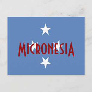 Flagge Mikronesien Postkarte
