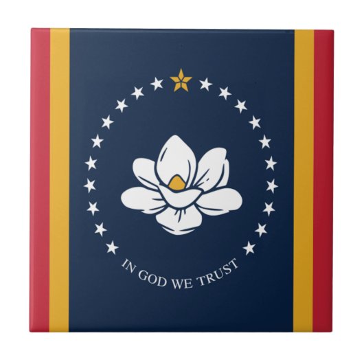 Flagge Mississippi Fliese (Vorderseite)