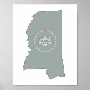Flagge Mississippi Poster