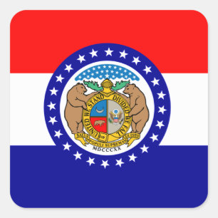 Flagge Missouri Quadratischer Aufkleber