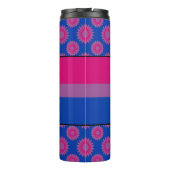 Flagge mit blauer Blume Thermosbecher (Rückseite)