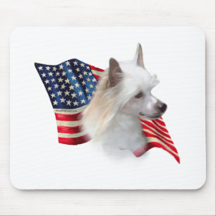 Flagge mit Chinesischer Crest (Pulver) Mousepad