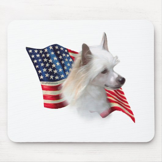 Flagge mit Chinesischer Crest (Pulver) Mousepad (Vorne)
