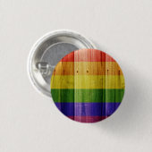Flagge mit hölzernem Regenbogen Button (Vorne & Hinten)