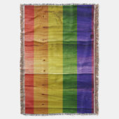 Flagge mit hölzernem Regenbogen Decke (Vorderseite Vertikal)