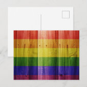 Flagge mit hölzernem Regenbogen Feiertagspostkarte (Vorne/Hinten)