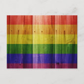 Flagge mit hölzernem Regenbogen Feiertagspostkarte (Vorderseite)