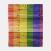 Flagge mit hölzernem Regenbogen Fleecedecke (Vorderseite)