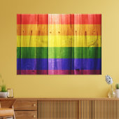 Flagge mit hölzernem Regenbogen Leinwanddruck (Insitu (Wohnzimmer))