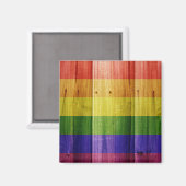 Flagge mit hölzernem Regenbogen Magnet (Vorderseite/Rückseite)