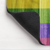 Flagge mit hölzernem Regenbogen Mousepad (Ecke)
